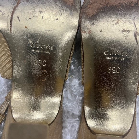 GUCCI Leather Colorblock Pattern Slingback Pumps - Picture 10 of 12